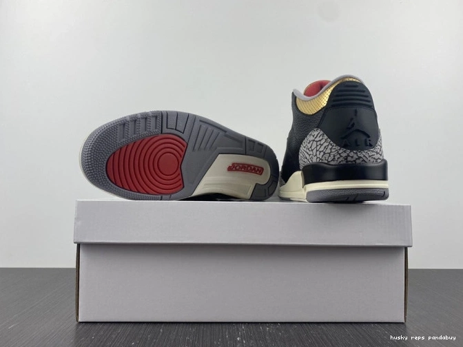 Cheap Husky Gold Jordan Air 3 CK9246-067 Black WMNS 0724
